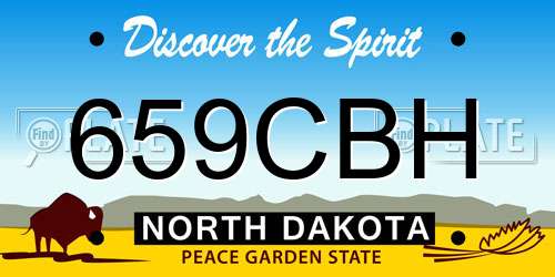 659CBH North Dakota License Plate