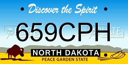 659CPH North Dakota License Plate