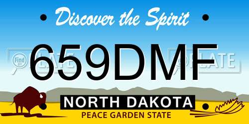 659DMF North Dakota License Plate