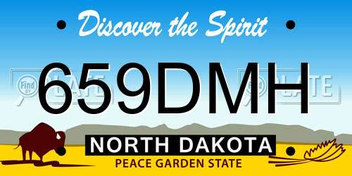 659DMH North Dakota License Plate
