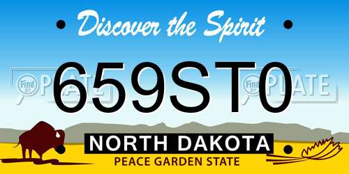 659ST0 North Dakota License Plate