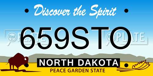 659STO North Dakota License Plate