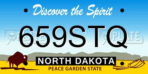 659STQ North Dakota License Plate