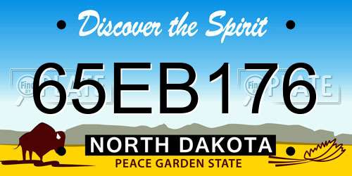 65EB176 North Dakota License Plate