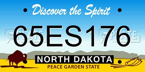 65ES176 North Dakota License Plate