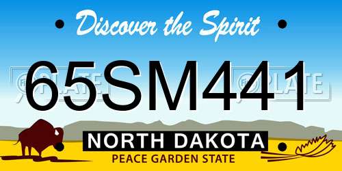 65SM441 North Dakota License Plate
