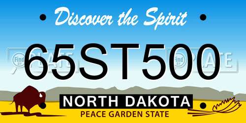 65ST500 North Dakota License Plate