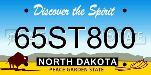 65ST800 North Dakota License Plate