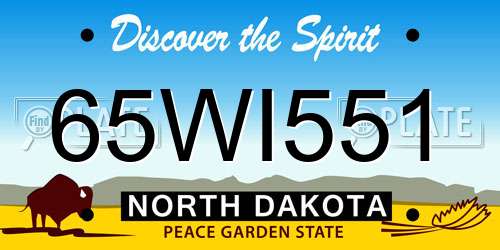 65WI551 North Dakota License Plate