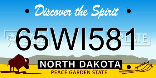65WI581 North Dakota License Plate