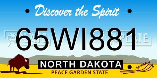 65WI881 North Dakota License Plate