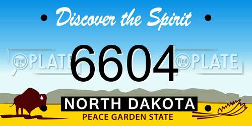 6604 North Dakota License Plate