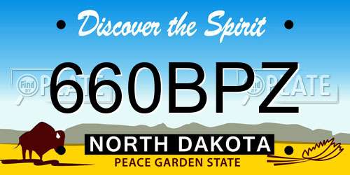 660BPZ North Dakota License Plate