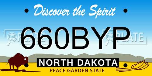 660BYP North Dakota License Plate