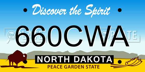 660CWA North Dakota License Plate