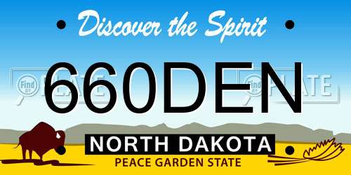 660DEN North Dakota License Plate