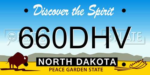 660DHV North Dakota License Plate