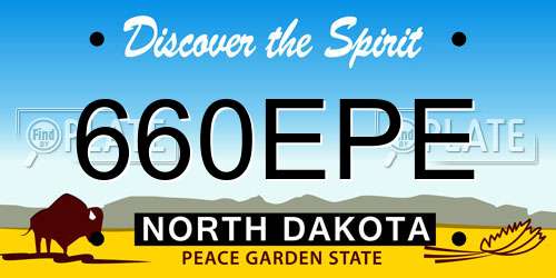 660EPE North Dakota License Plate