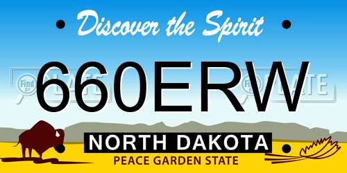 660ERW North Dakota License Plate