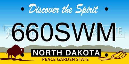 660SWM North Dakota License Plate