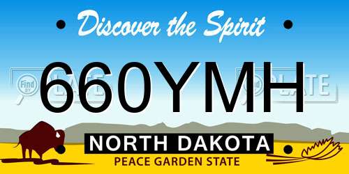 660YMH North Dakota License Plate