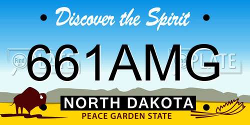 661AMG North Dakota License Plate