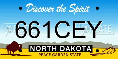 661CEY North Dakota License Plate