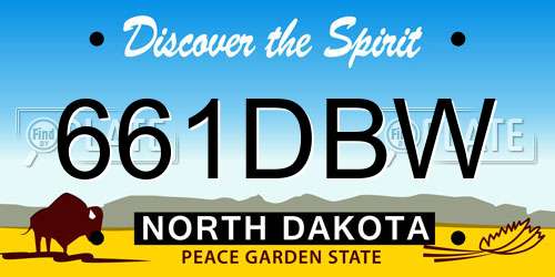 661DBW North Dakota License Plate