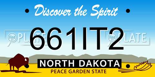 661IT2 North Dakota License Plate