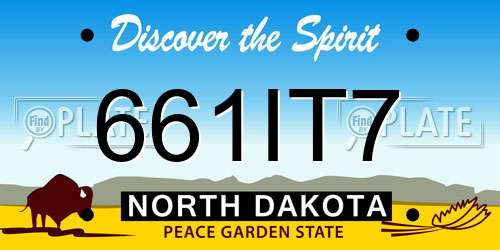 661IT7 North Dakota License Plate
