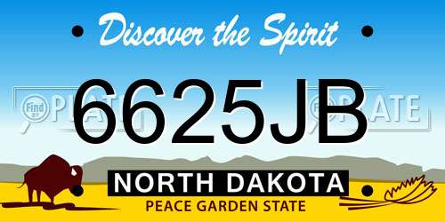 6625JB North Dakota License Plate