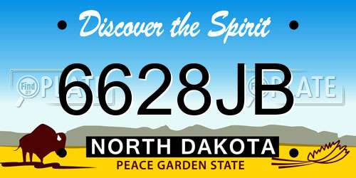 6628JB North Dakota License Plate