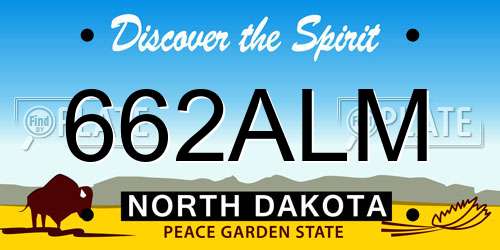 662ALM North Dakota License Plate