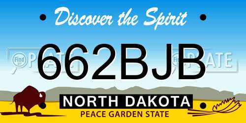 662BJB North Dakota License Plate