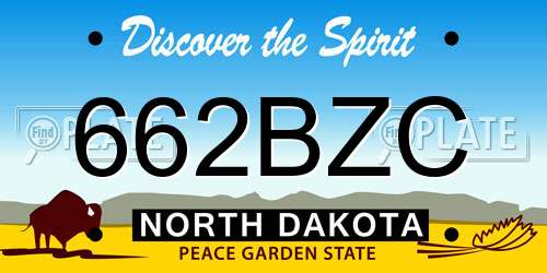 662BZC North Dakota License Plate