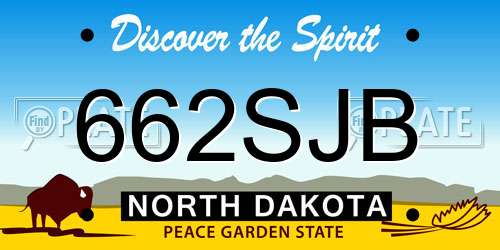 662SJB North Dakota License Plate