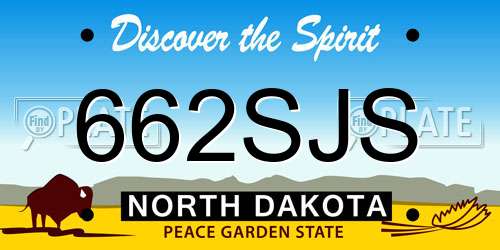 662SJS North Dakota License Plate