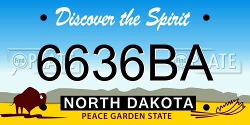 6636BA North Dakota License Plate