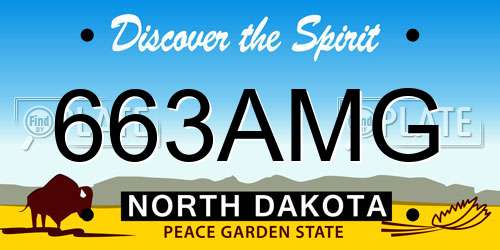 663AMG North Dakota License Plate