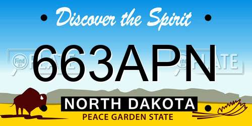 663APN North Dakota License Plate
