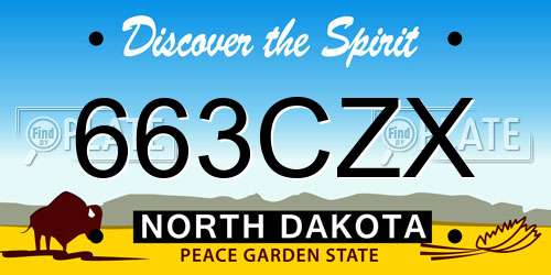 663CZX North Dakota License Plate