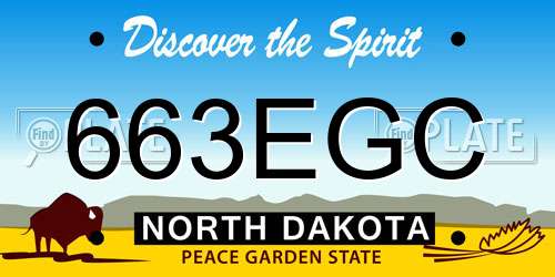 663EGC North Dakota License Plate