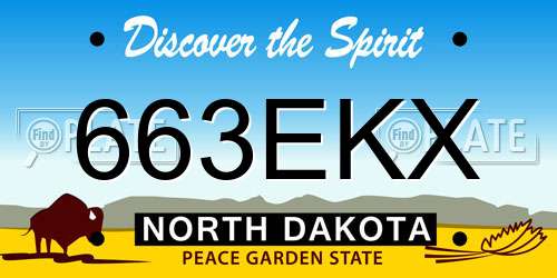 663EKX North Dakota License Plate