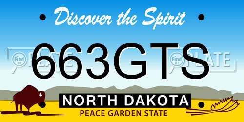 663GTS North Dakota License Plate