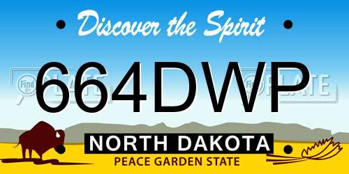 664DWP North Dakota License Plate