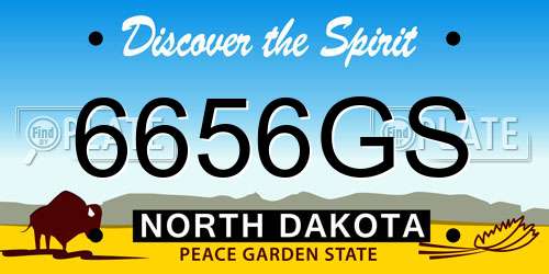 6656GS North Dakota License Plate