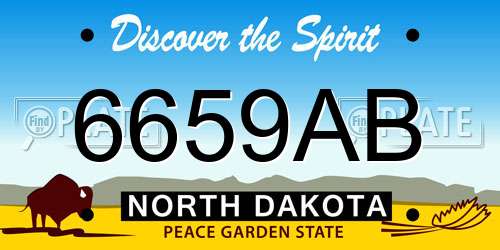 6659AB North Dakota License Plate