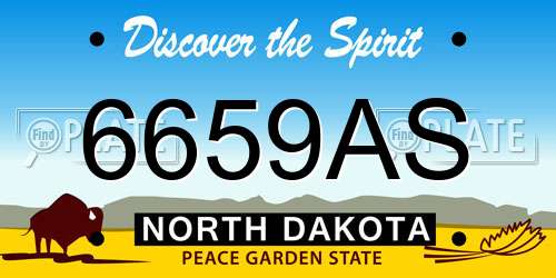 6659AS North Dakota License Plate