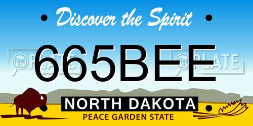 665BEE North Dakota License Plate