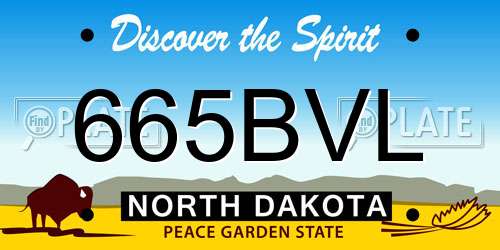 665BVL North Dakota License Plate